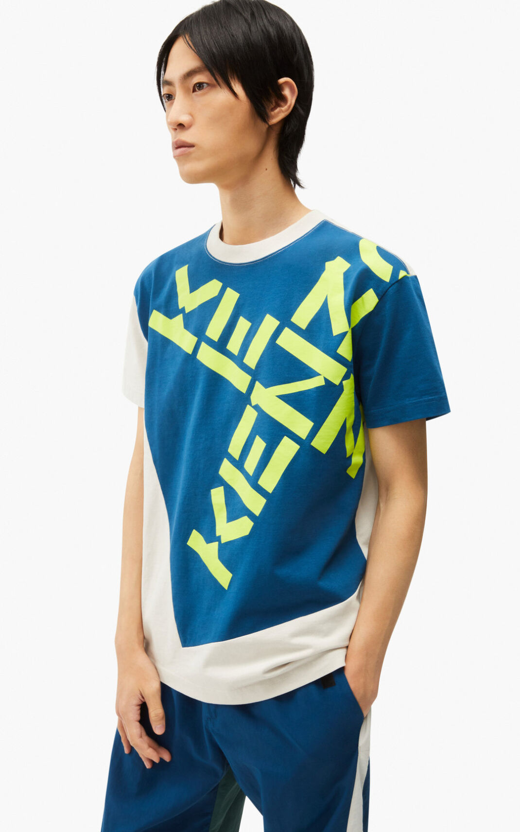 Kenzo Sport Big X Camisetas Hombre Azules Oscuro | 8935721-FO